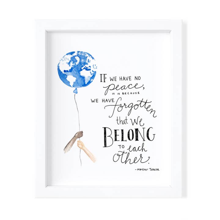 Vi tilhører hinanden: Mother Teresa - 8x10 Fine Art Print for engroshandel hos Kimothy Joy