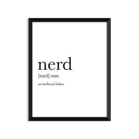 Definición de nerd - Lámina artística de amistad para venta al por mayor de Footnotes