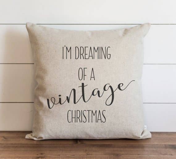 Porter Lane Home - Wholesale Throw Pillow Cover - I'm Dreaming Of A Vintage Christmas Pillow Cover0