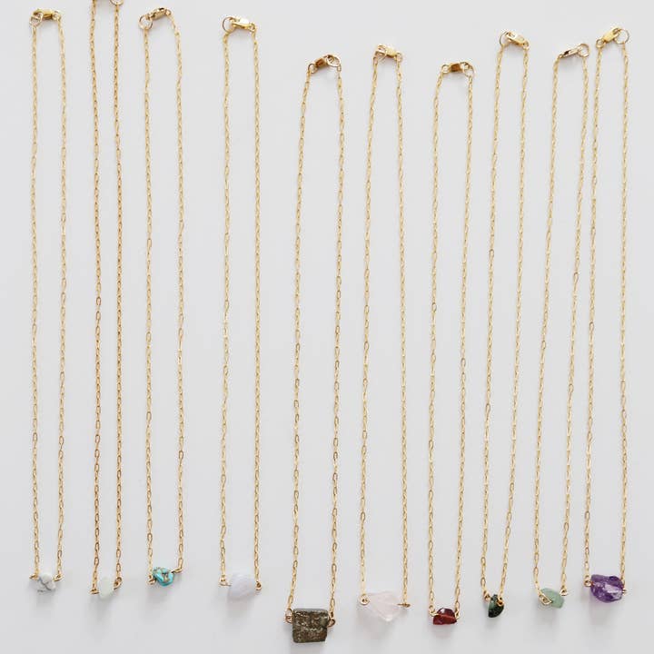 16" Gold Filled Healing Gemstone Necklaces for wholesale by Acute Designs
