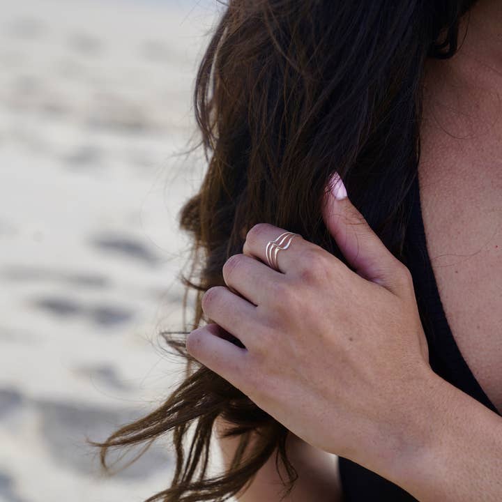 Krystyna's Silver - Wholesale Band/Stacked Ring - Sterling Silver Triple Wave Stackable Ring