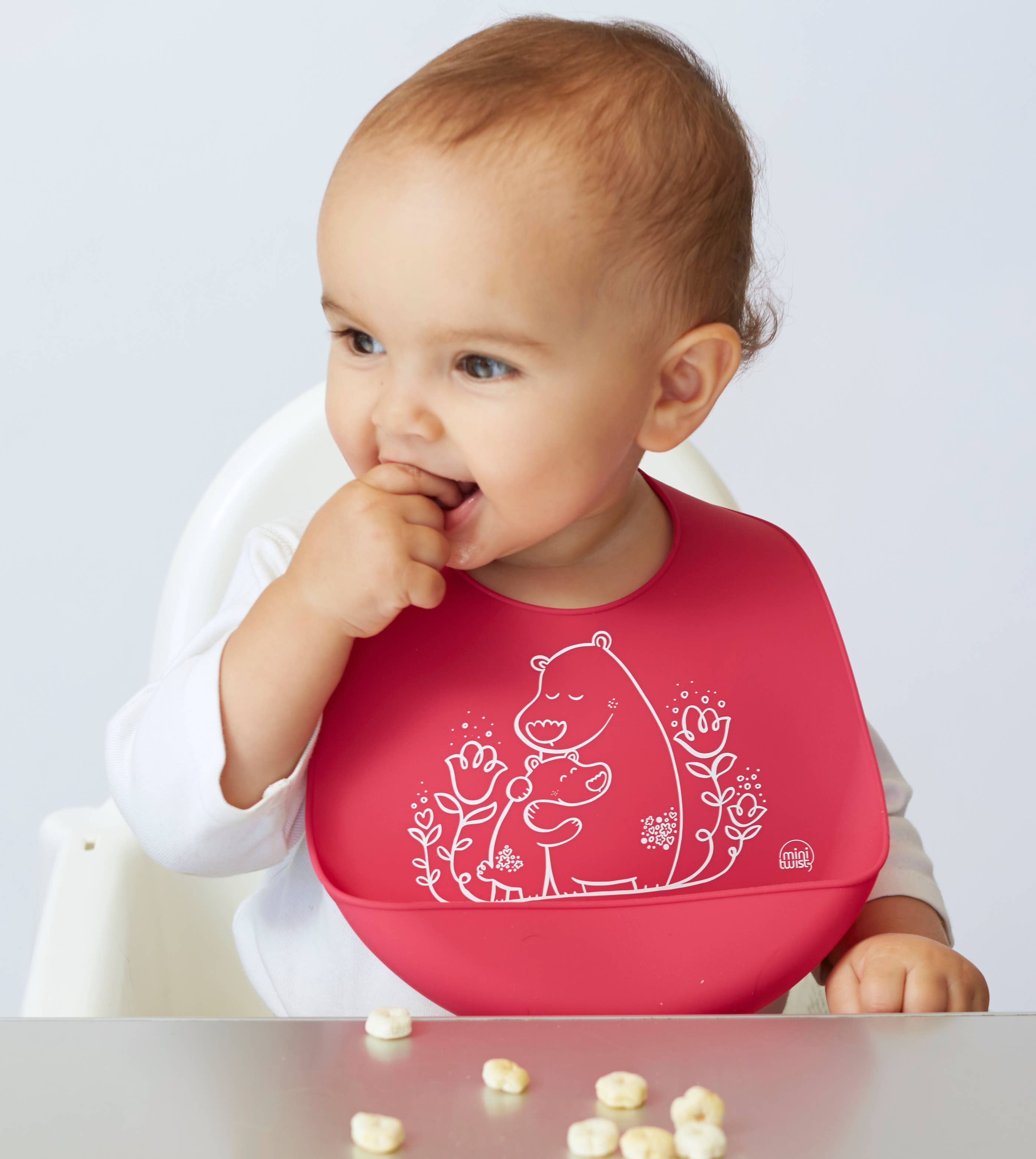 modern-twist - Wholesale Bib - Baby - Bucket Bib: Bears - Berry Pink2