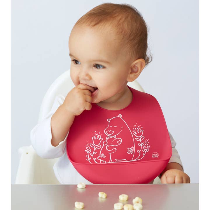 modern-twist - Wholesale Bib - Baby - Bucket Bib: Bears - Berry Pink2