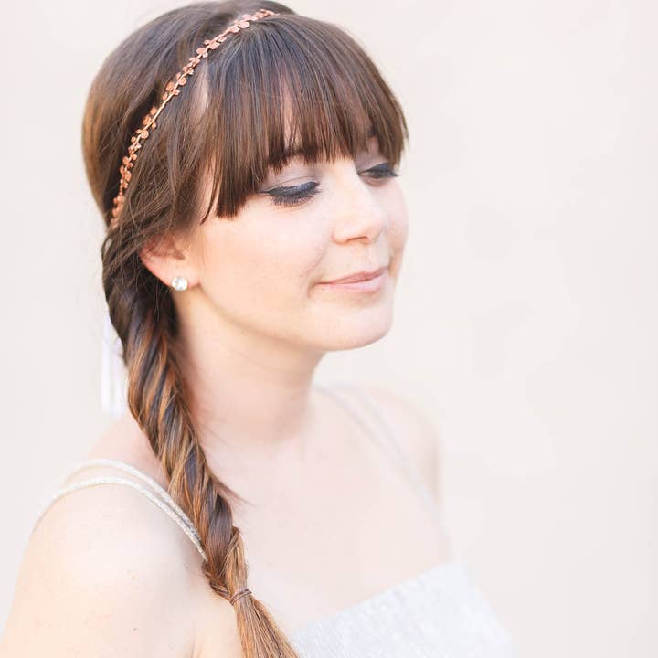 Couronne de vigne rose en or rose ou en argent sterling pour la vente par Acute Designs