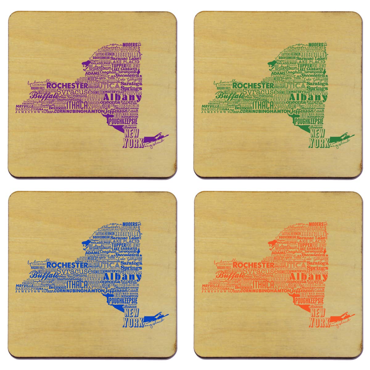 Torched Products - Wholesale Coasters - State Typography Coaster- Set of 435