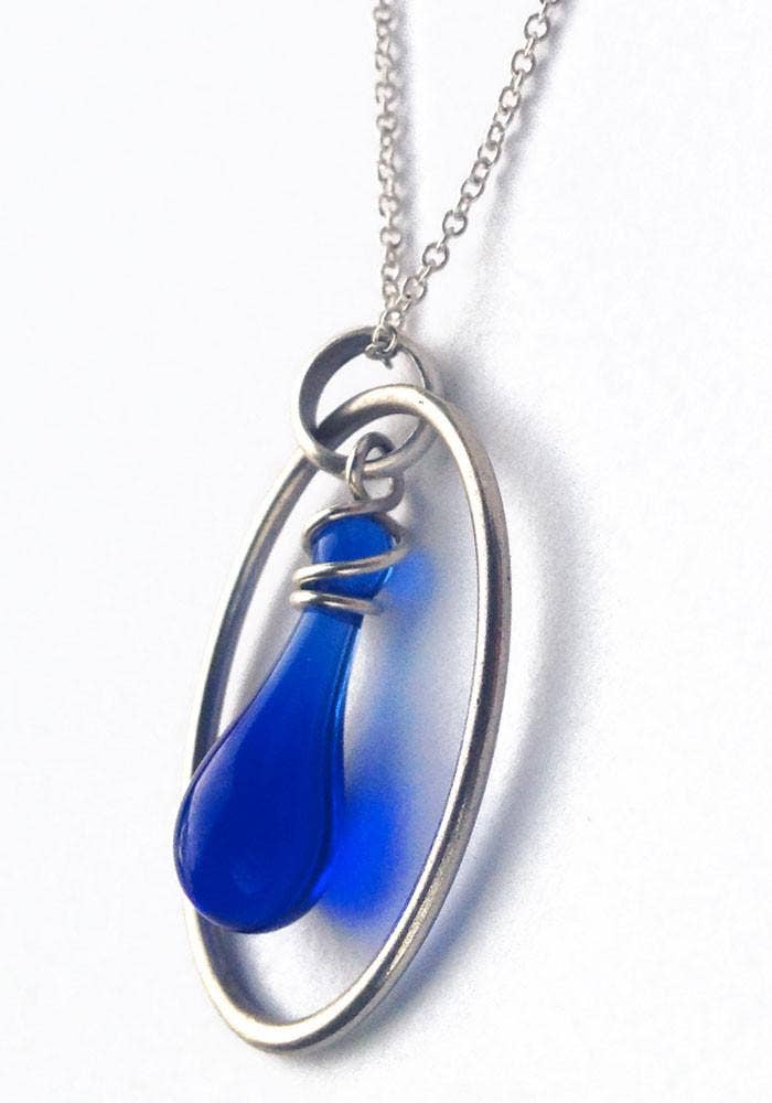 Sundrop Jewelry - Wholesale Pendant/Charm Necklace - Cameo Glass and Silver Necklace1