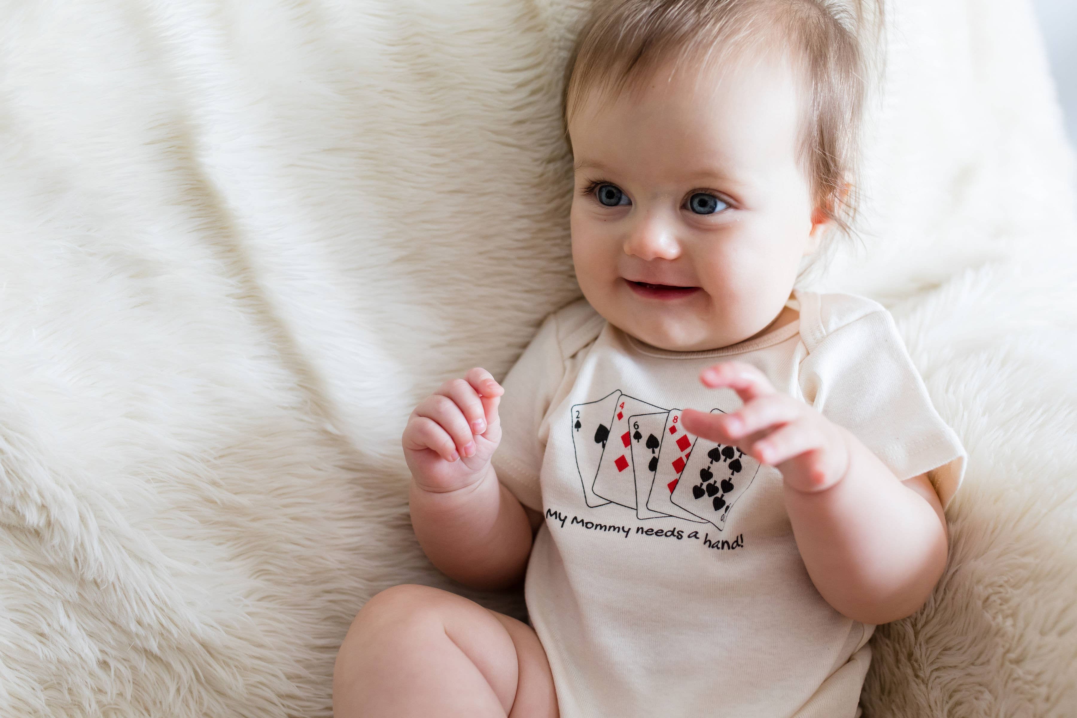 Simply Chickie Organic USA Made Baby and Kid's Clothing - Wholesale Bodysuit (Non-Footed) - Baby - Baby Organic Romper Poker Cards Onesie Short Sleeve Mom2