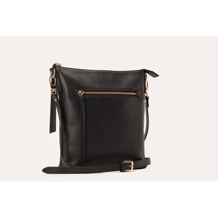 Mala de tiracolo Pebble Preta por atacado de Kiko Leather