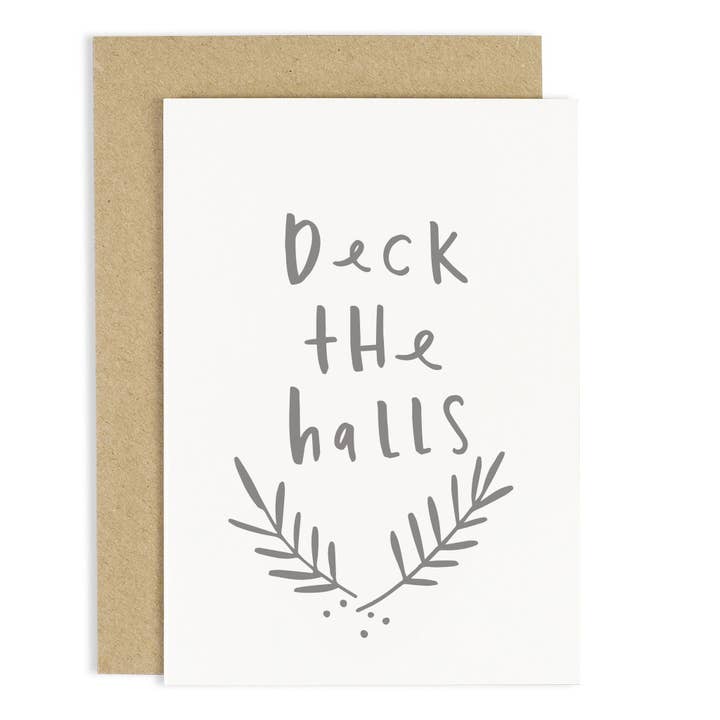 Deck The Halls Card - Christmas Card - Holiday - Xmas Card for wholesale by Old English Company