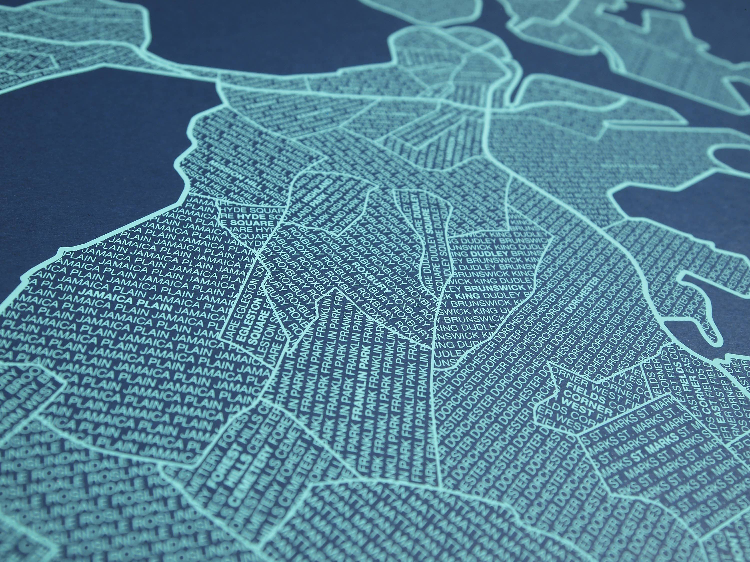 Native Maps - Wholesale Poster - Boston, MA Neighborhood City Map Poster7