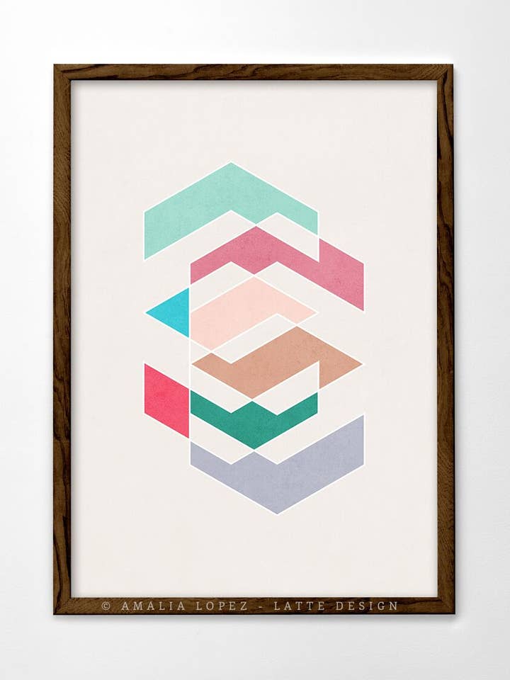 Spring 1 Art Print. Geometric print for wholesale by Latte Design