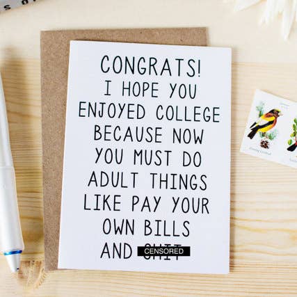 Bezahle deine eigenen Rechnungen und Shit Card für den Großhandel von Honest AF Cards