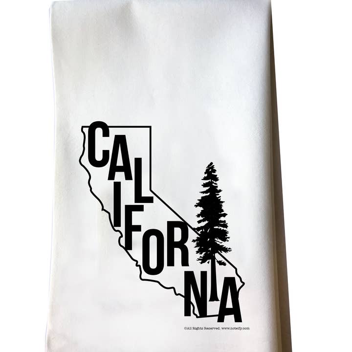 California Redwood cotton flour sack tea towel for wholesale by noteify