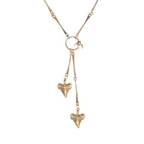 Shark Tooth Lariat Halskette für den Großhandel von Alkemie Jewelry