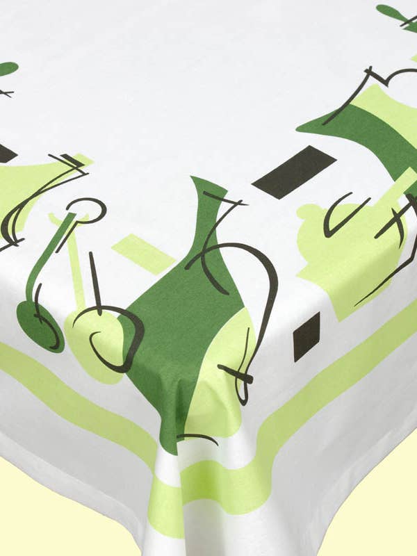 Nappe en coton de style moderne mi-siècle pour la vente par Red and White Kitchen Company