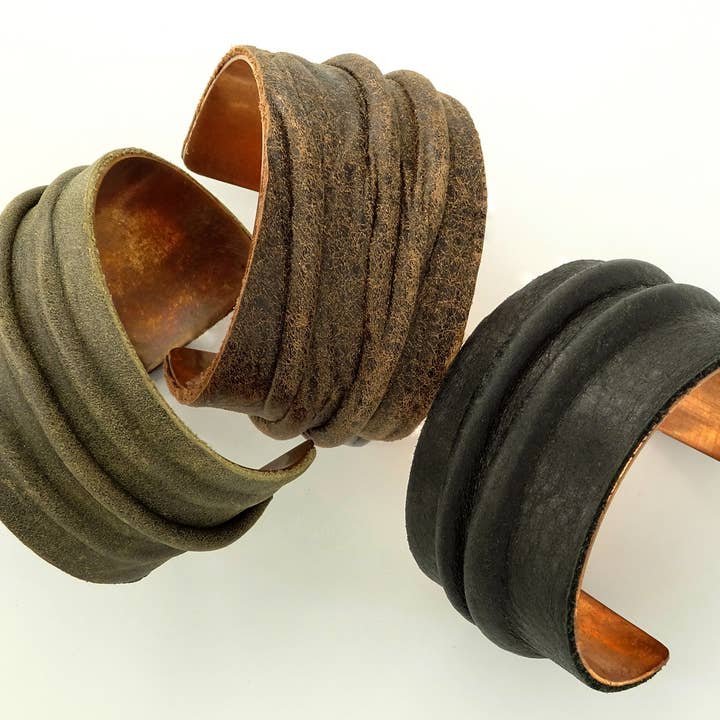 REMOVED BRAND - Wholesale Cuff Bracelet - Copper And Leather Cuffs