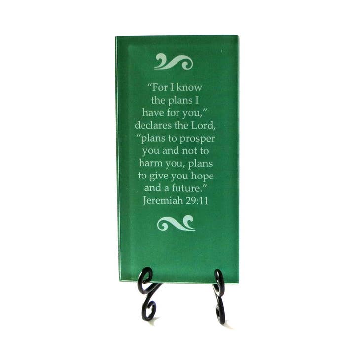 Placa de vidro inspiradora - Pois eu sei os planos por atacado de Lifeforce Glass, Inc.