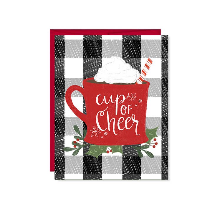 Christmas Card, Cup of Cheer, Happy Holidays, Greeting Card for wholesale by Pen & Paint