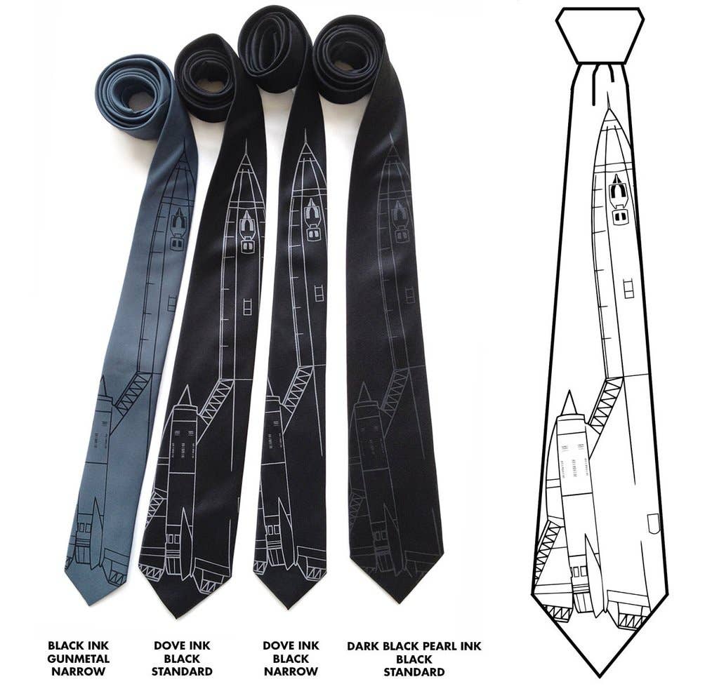 Cyberoptix Tie Lab - Wholesale Necktie - Men's - SR-71 Blackbird Necktie, Aircraft Blueprint Tie.2