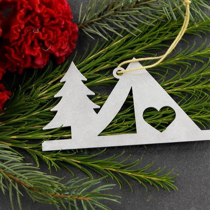 Camping Camp Metal Holiday Gift Christmas Ornament for wholesale by Iron Maid Art