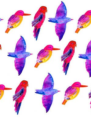Watercolor painted birds, set of three weatherproff stickers for wholesale by ELIZABETH GRAEBER art + illustration