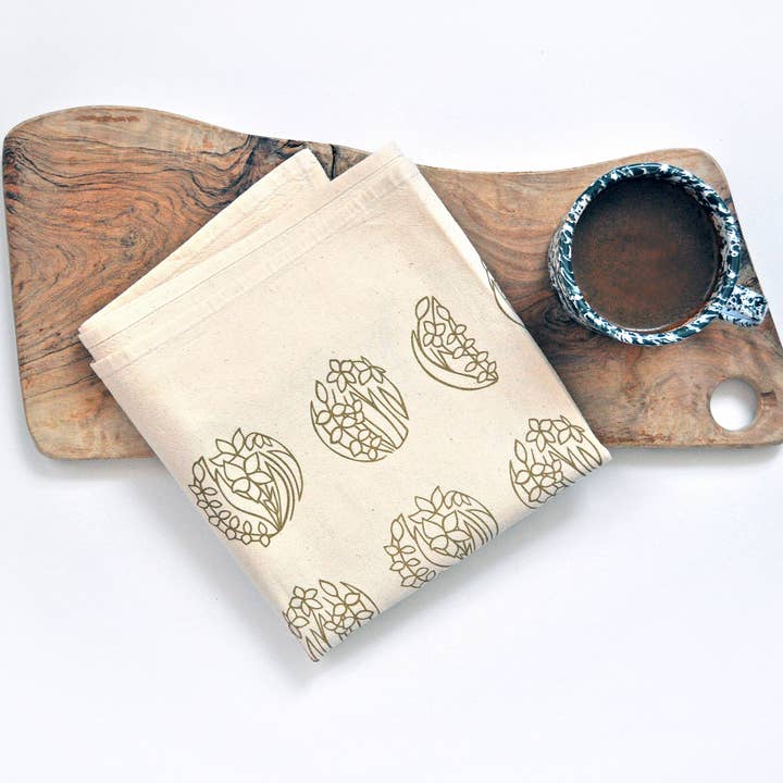 Floral Moons Tea Towel for wholesale by Onward Wander Studio