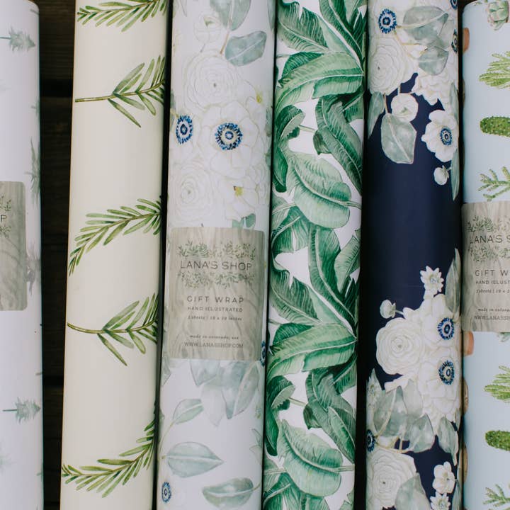 Lana's Shop - Wholesale Wrapping Paper Roll - Floral Botanic Gift Wrap Roll3