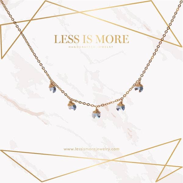 Less is More – Engroshandel Halskæde med vedhæng – Safir Swarovski Confetti halskæde (Guld eller Sølv)