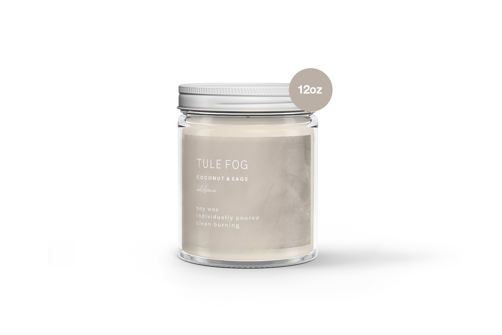 Tule Fog Candles - Wholesale Jar/Filled Candle - Coconut + Sage Soy Candle 12oz0