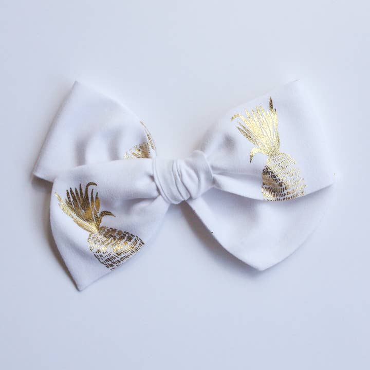 Gold Pineapple Pinwheel Bow for wholesale by Camryn Girl Handmade
