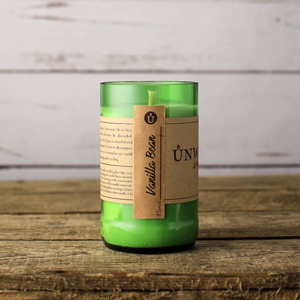 Unwined Candles - Wholesale Jar/Filled Candle - Vanilla Bean Brew League - Beer Bottle Candle
