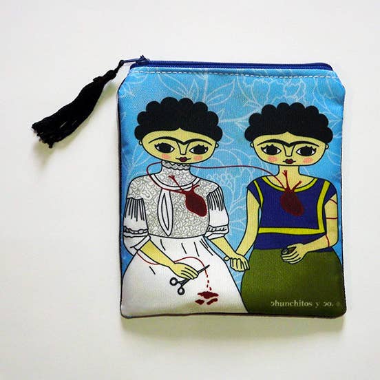 2 Fridas purse, coin purse, zipper bag, zipper pouch for wholesale by Chunchitos