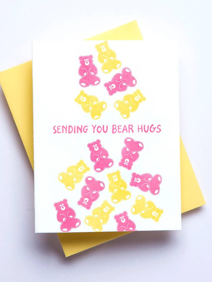 Sending You Bear Hugs - Greeting Card, love, friendship for wholesale by Richie Designs