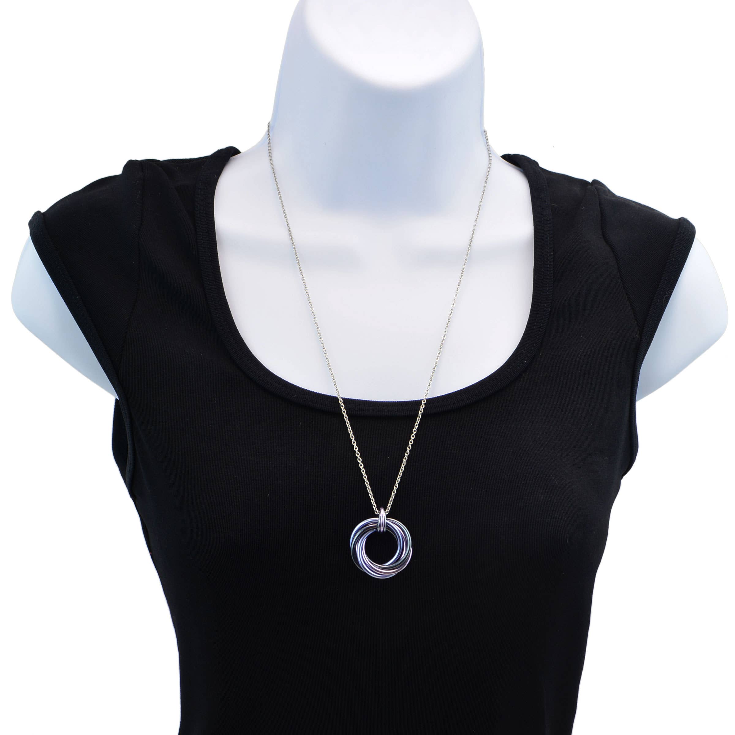 Rebeca Mojica Jewelry - Wholesale Pendant/Charm Necklace - Knotted Metal Large Swirl Pendant - Sunset4