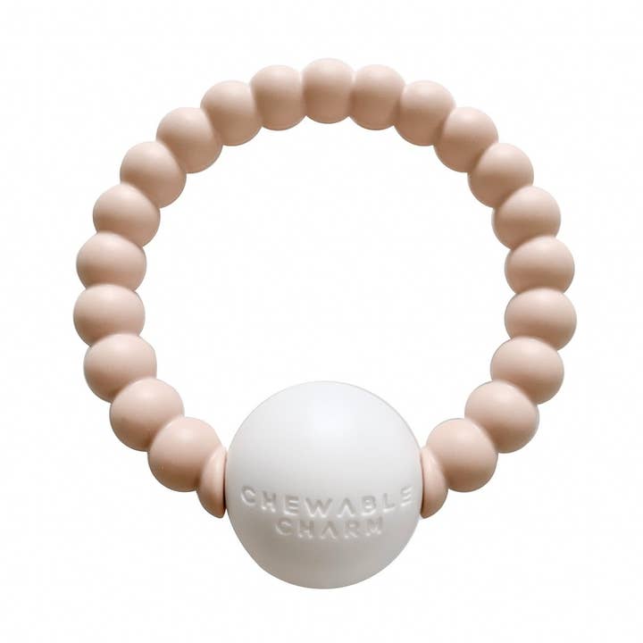 Teether Toy Rattle - Blush for wholesale by Chewable Charm