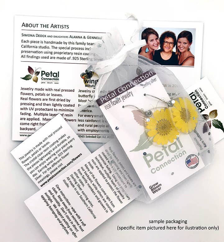 Petal Connection - Wholesale Dangle Earrings - 63205 Dark Pink Larkspur earrings4