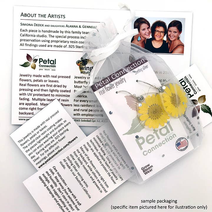 Petal Connection - Wholesale Dangle Earrings - 63205 Dark Pink Larkspur earrings4