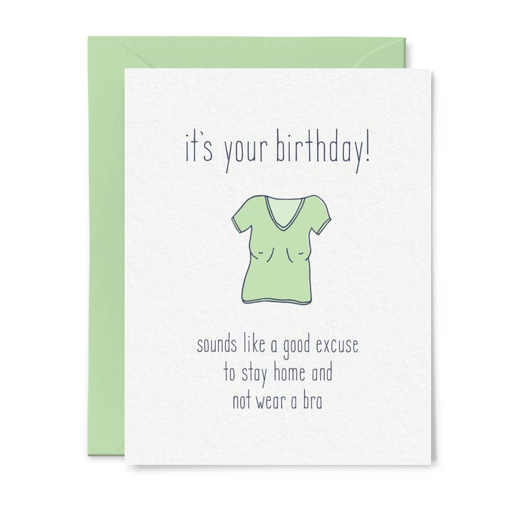 Tiny Hooray - Wholesale Birthday Card - Braless Birthday Card