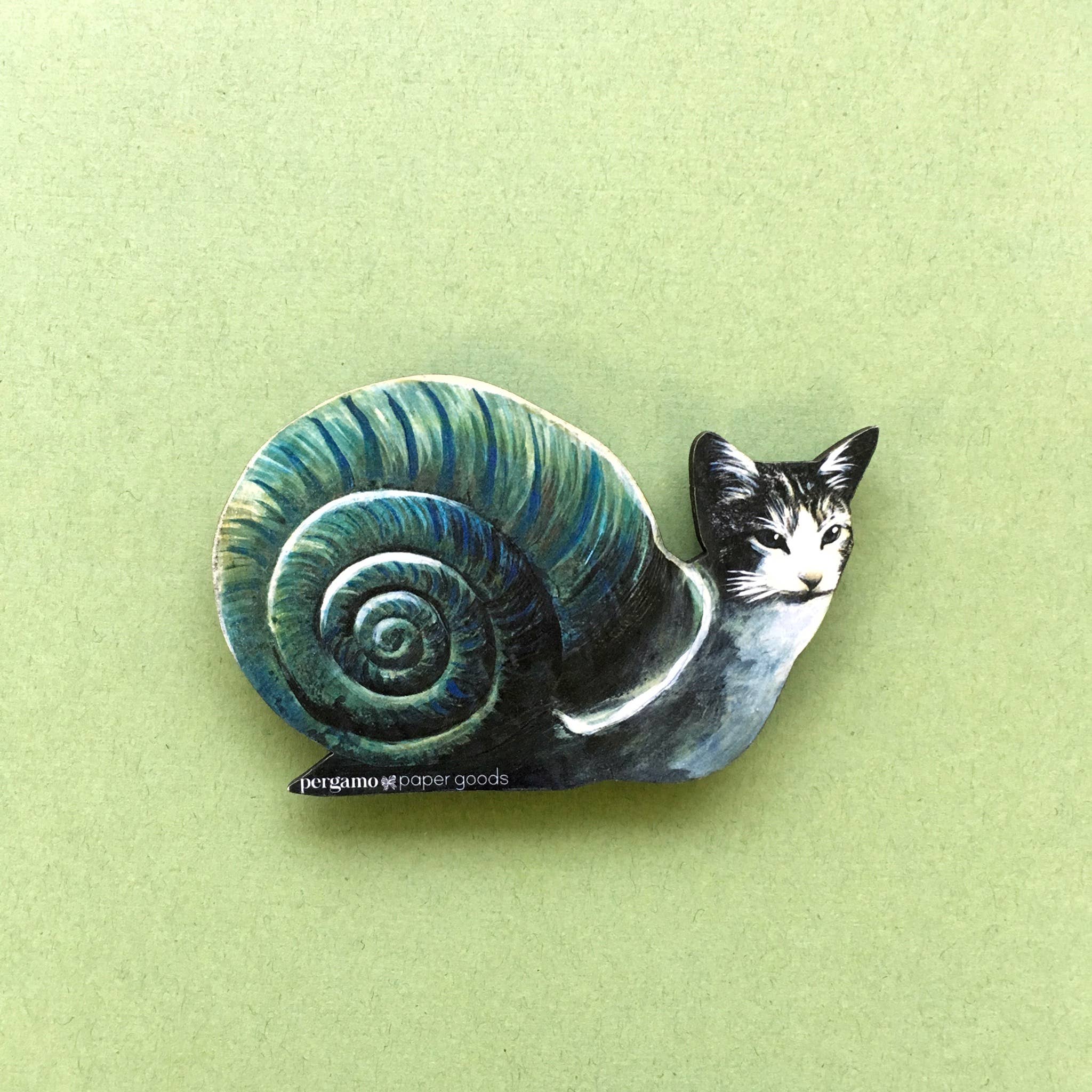 Pergamo Paper Goods - Wholesale Magnet - Snail Cat Wood Magnet3