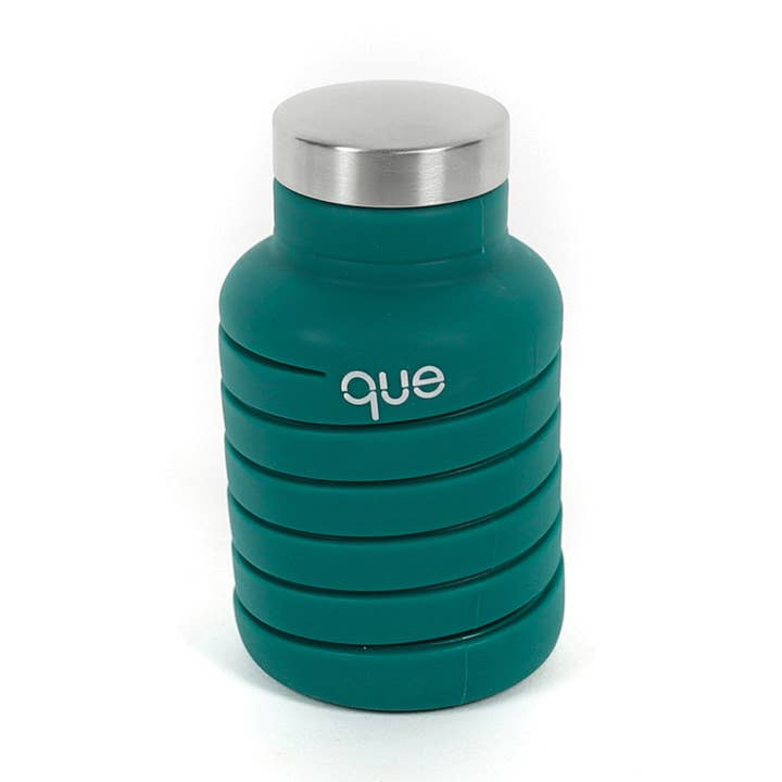 20oz Collapsible Water Bottle - Forest Green for wholesale by Que Factory