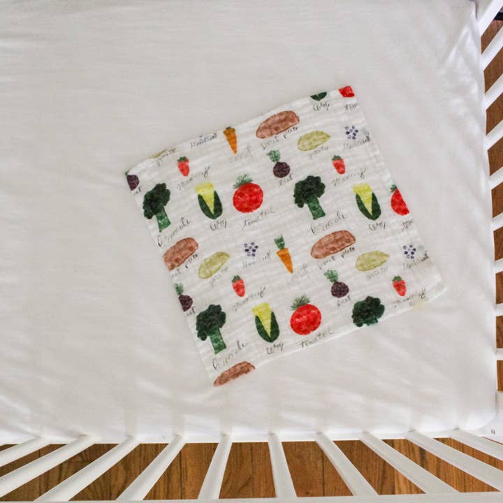 Vegetables From The Farm Organic Baby Security Blanket for wholesale by Southern Top Stitch