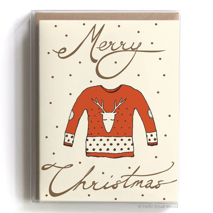 Ugly Sweater Card - Set of 8 for wholesale by Hello Small World