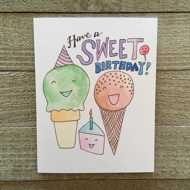 Ice Cream Birthday Card for wholesale by Ink Delights
