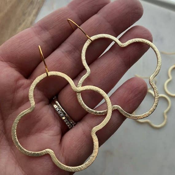 Laalee Jewelry - Wholesale Dangle Earrings - Gold Quatrefoil Earrings