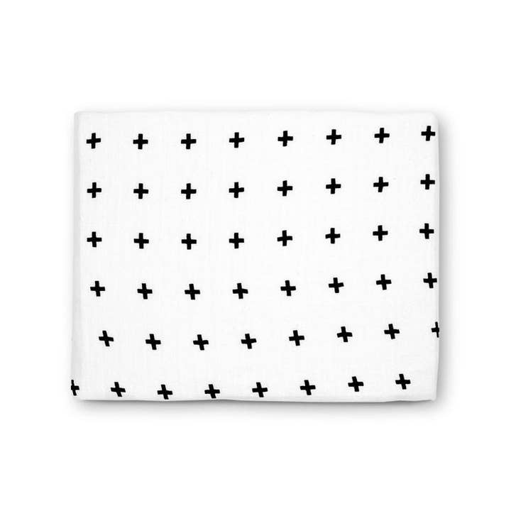 Modern Burlap - Wholesale Swaddle - Baby - Organic Swaddle Blanket- Swiss Cross3