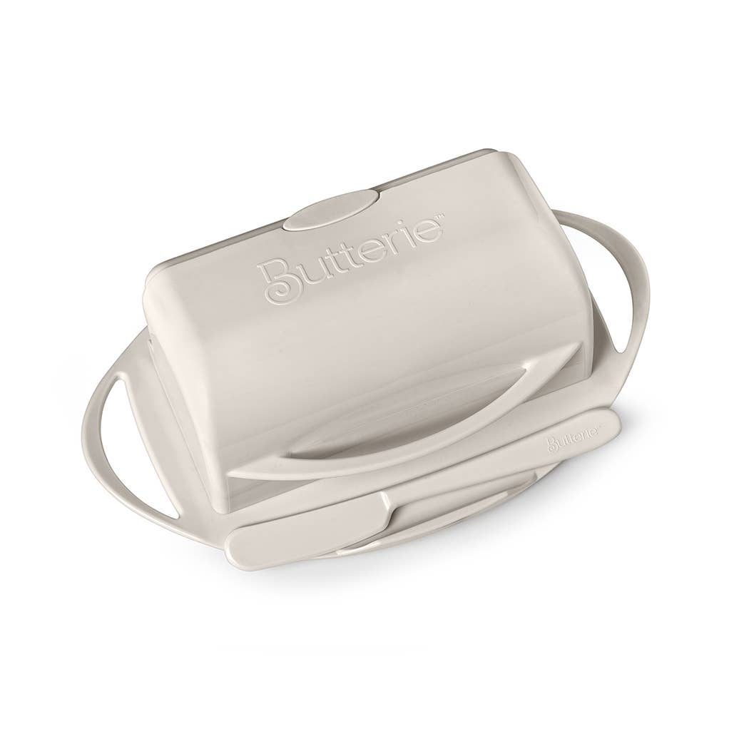 Butterie - Wholesale Butter Dish - Countertop Flip-Top Butter Dish w/ Matching Spreader - Ivory2
