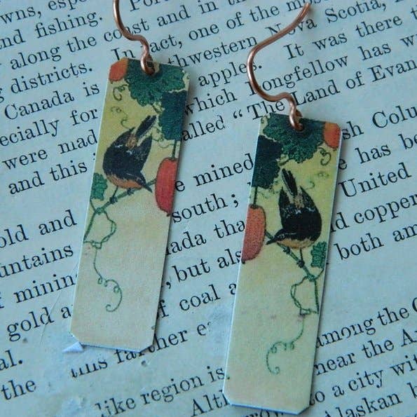 Koson fugl japanske kunstner øreringe for engroshandel hos Sarah Wood Studio