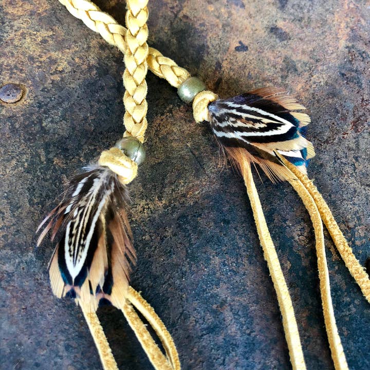 ASTALI - Wholesale Hat Accessory - Women's - Leather Wrap Accessory - Gold, Bracelet/Lariat/Hatband2