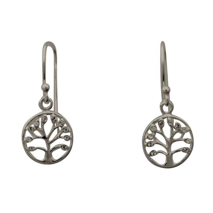 Orecchino Albero della Vita con Cristalli per la vendita all'ingrosso da parte di Indigo Sterling Silver