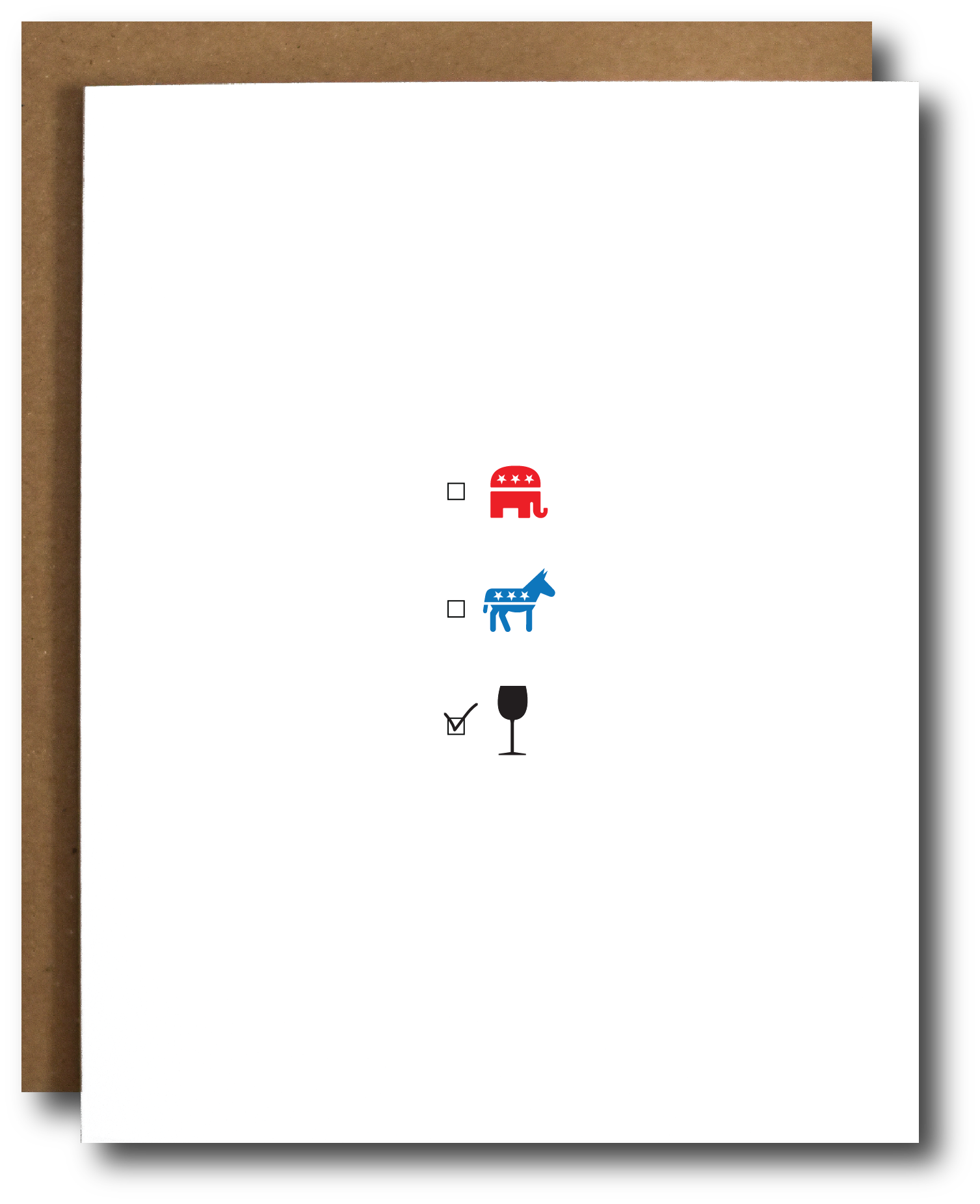 The Card Bureau - Wholesale Everyday Greeting Card - Wine Over Politics Card1